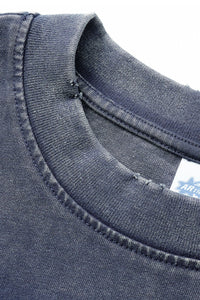 Men/Women Loose Fit Washed Cotton Contrast Stitch Long Sleeve Tee