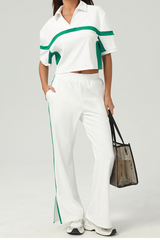 New Color-Blocked Fashion Loose Casual Tennis Sports Set