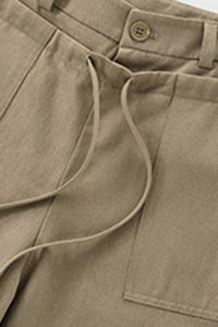 Women Relaxed Mid-Rise Wide-Leg Cargo Pants - Tencel Cotton Blend