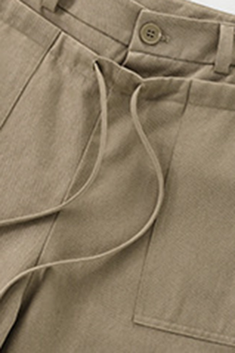 Women Relaxed Mid-Rise Wide-Leg Cargo Pants - Tencel Cotton Blend