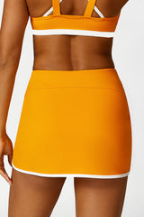 Women'S Colorblocked Sports Tennis Skirt