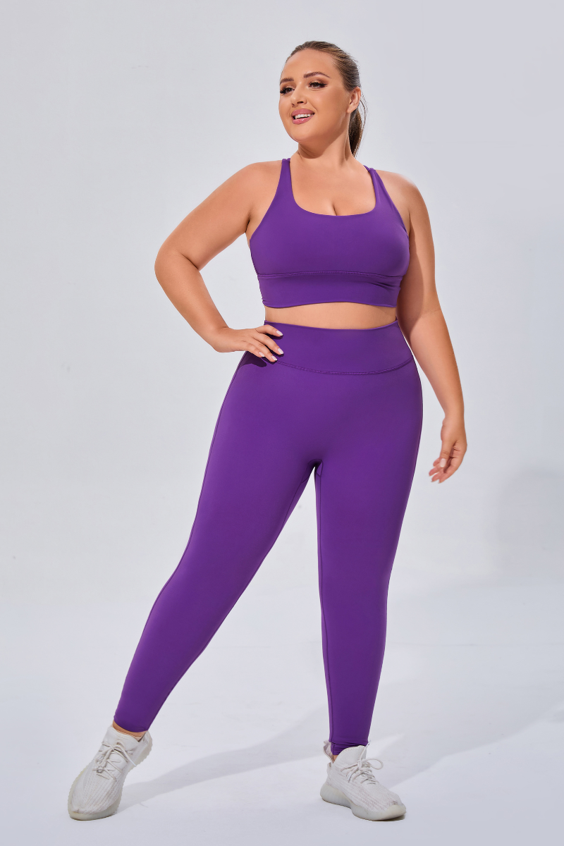 Plus Women's Sports Bra & Butt-Lifting Yoga Leggings Set