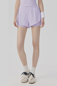 Women's Summer Faux Two-Piece Built-in Liner Athletic Shorts