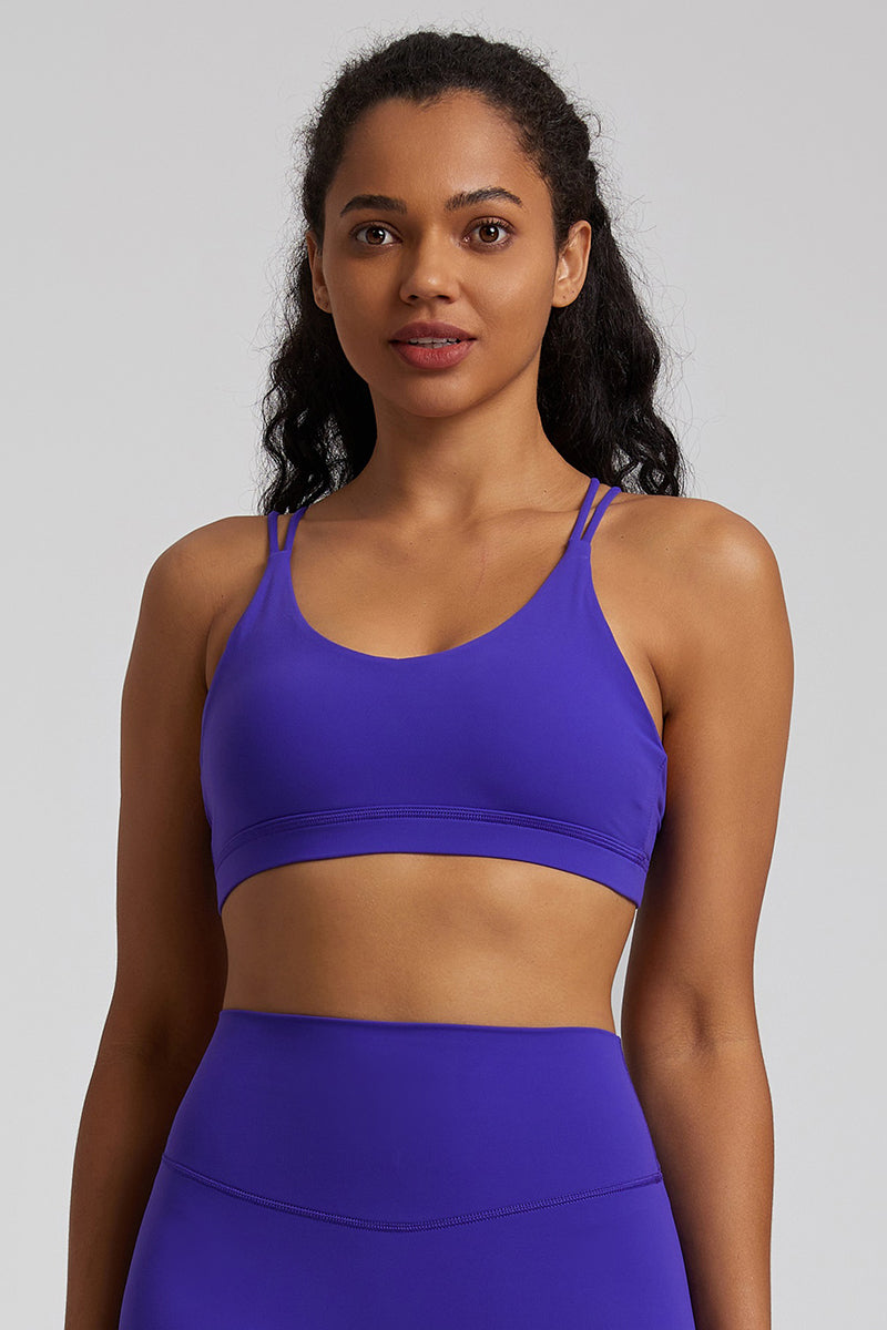 Triangle Cup Back Cross Sports Bra