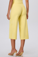 Women's No Front Seam Wide-Leg Cropped Yoga Pants