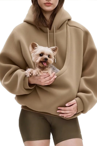 Women's Fall/Winter Fleece Front Large Pet Pocket Hoodie