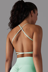 Women Halter Cross Back Sports Bra