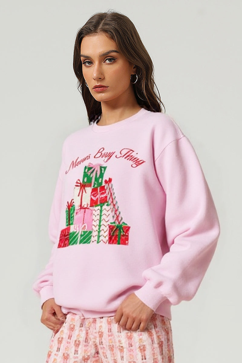 Women's Gift Box Embroidered Pullover Sweatshirt