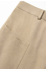 Women Mid-Rise Lyocell-Blend Wide-Leg Tailored Casual Pants