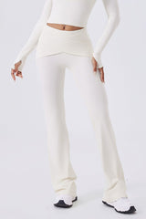 Women High-Waisted Flared Sculpting Yoga Leggings