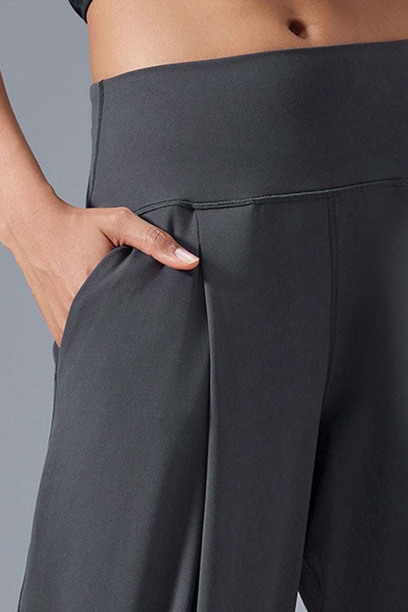 Women High-Waist Wide-Leg Quick-Dry Breathable Yoga Running Pants