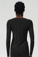 Women Plus-Size Smooth Quick-Dry Sun Protection Loose Fit Training Long Sleeve Top