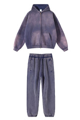 Unisex Fleece Zip-Up Hoodie Set: Pullover + Sweatpants