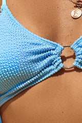 Women's Ribbed Triangle Cup Ring Detail Bikini