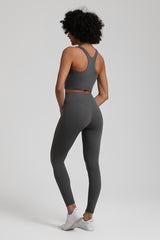 Bare Shoulder Blade Bra + Sports Leggings 2-Piece Set