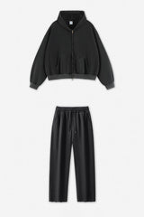 Unisex Boxy Double-Zipper Fleece Jacket Streetwear