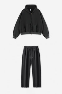 Unisex Boxy Double-Zipper Fleece Jacket Streetwear