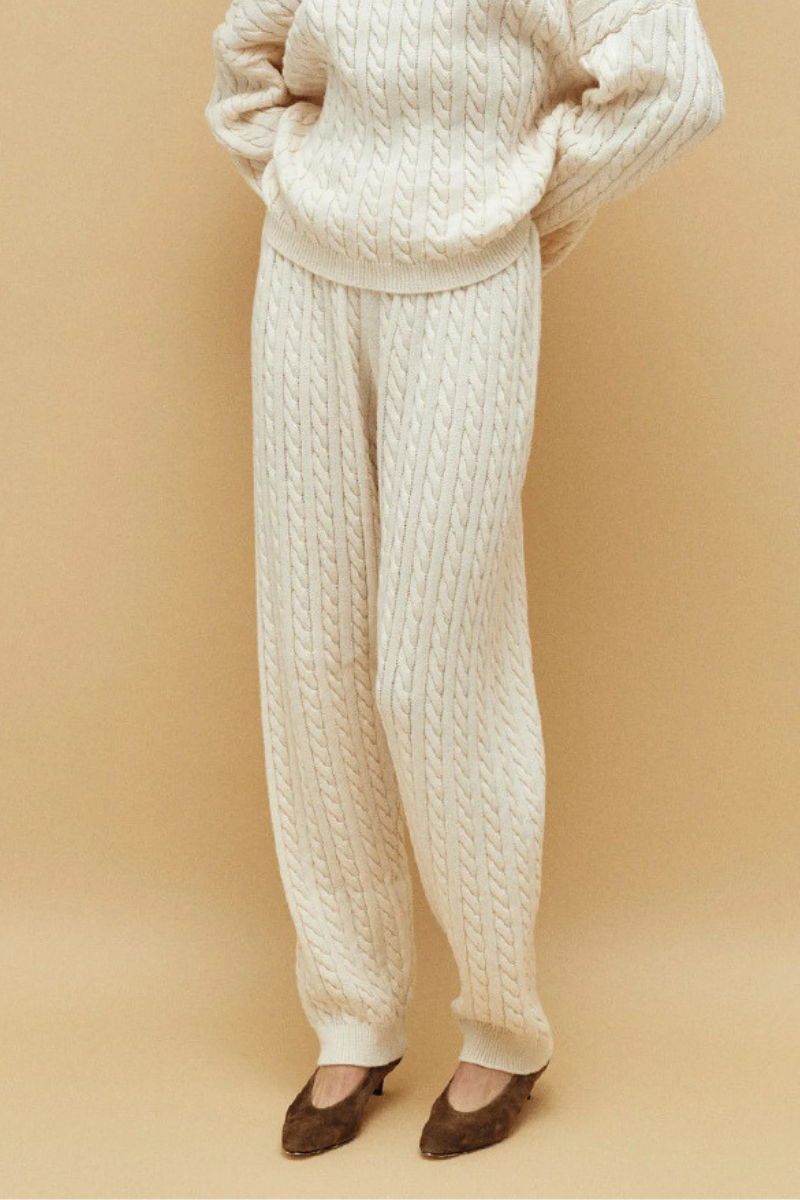 Pure-colored wide-leg pants