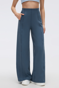 Women's High Waist Tummy Control Wide Leg Athletic Pants