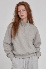 Women's  Fall 1/4 Zip Raglan Sleeve Mock Neck Sweatshirt