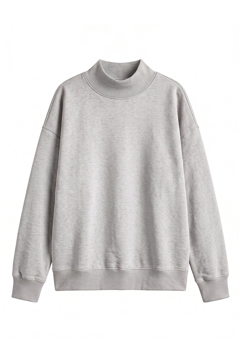 Women's Fall Fleece Relaxed Mock Neck Sweatshirt
