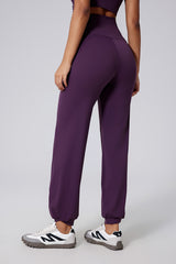 Women High-Waist Wide-Leg Butt-Lifting Cuffed Naked-Feel Yoga Running Workout Pants