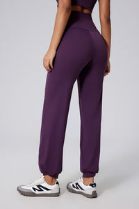 Women High-Waist Wide-Leg Butt-Lifting Cuffed Naked-Feel Yoga Running Workout Pants