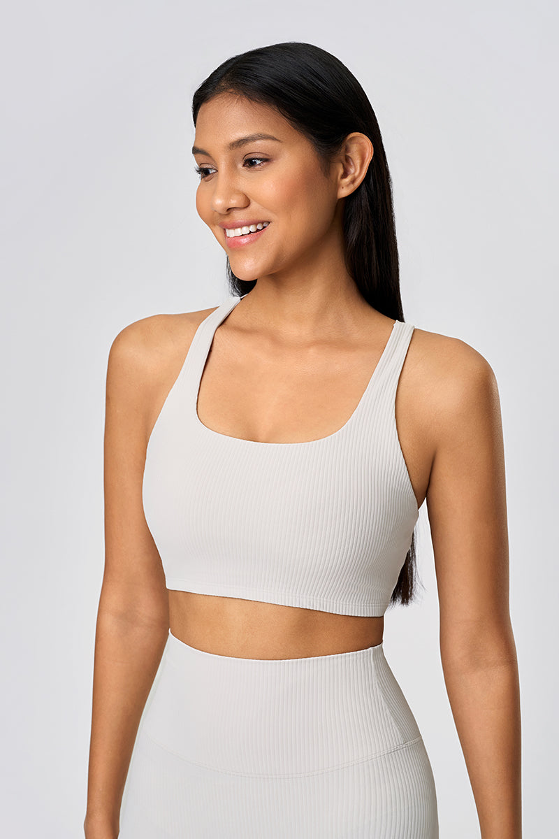 Women High-Elasticity Semi-Fixed Cross-Back Breathable Yoga Fitness Sports Bra