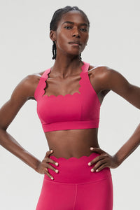Women Wave-Edge Double-Strap High-Impact Quick-Dry Sports Bra
