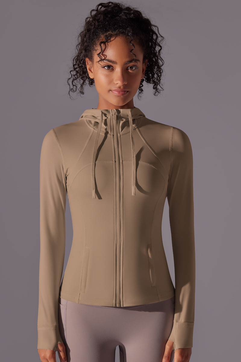 Women's Spring Slim-fit Hooded Quick-Dry Yoga Sports Jacket