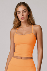 Women's Y Back Thin Strap Cropped Nude Feel Yoga vest