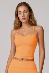 Women's Y Back Thin Strap Cropped Nude Feel Yoga vest