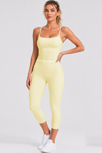 Women's U-Back Tank Top & Capri Leggings Yoga 2-Piece Sets