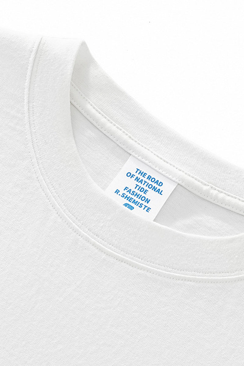 Unisex Boxy Mock Two-Tone Long Sleeve T-Shirt