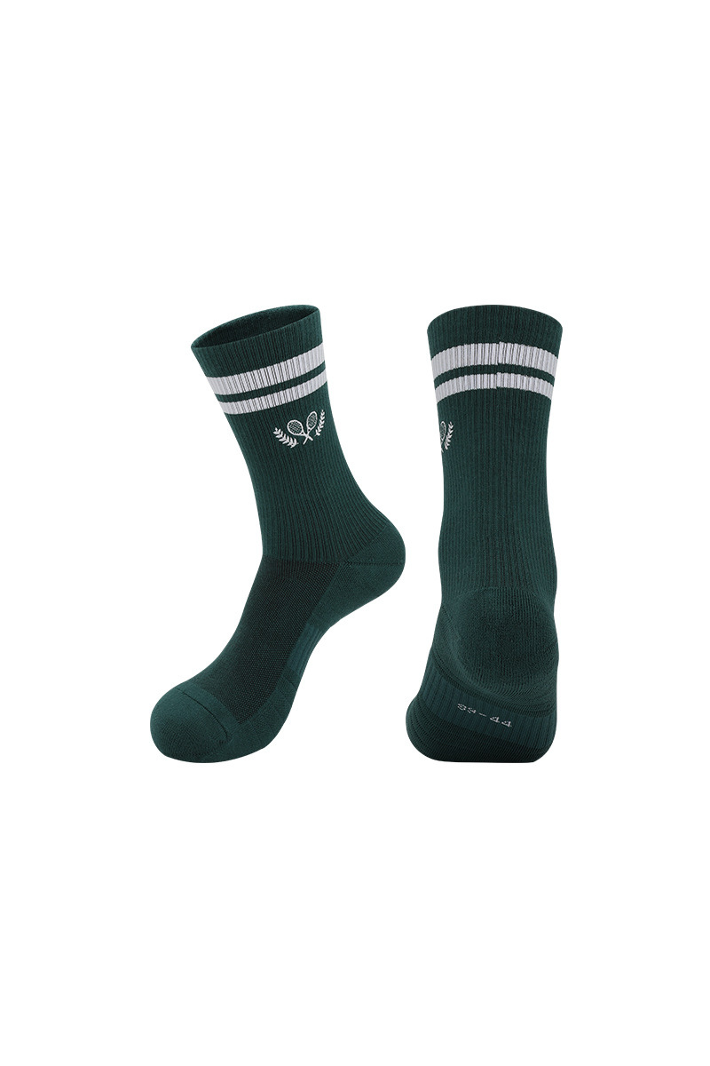 Slip-resistant mid-calf socks.