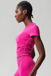 Women Plus-Size Honeycomb Waist Quick-Dry Slim-Fit Summer Yoga Training Top
