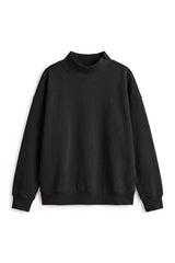 Women's Fall Fleece Mock Neck Sweatshirt with Side Neck Slit