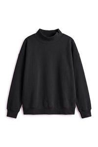 Women's Fall Fleece Mock Neck Sweatshirt with Side Neck Slit