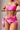 Women's Tie Dye Back Tie High Waist Bikini Set - 3pcs
