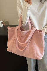 Women's Streetwear Corduroy Large-Capacity 3-Way Tote Bag