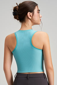 Women Fixed-Cup Quick-Dry Ribbed Workout Sports Bra