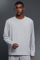 Men Round Neck Breathable Stretchy Casual Sport Long Sleeves