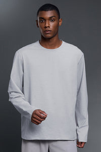 Men Round Neck Breathable Stretchy Casual Sport Long Sleeves