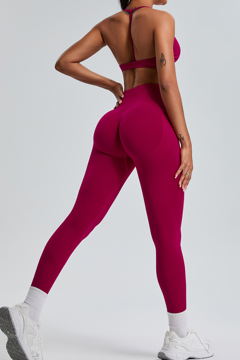 Women's Two-Piece Set:Halterneck Bra And High-Waist Leggings