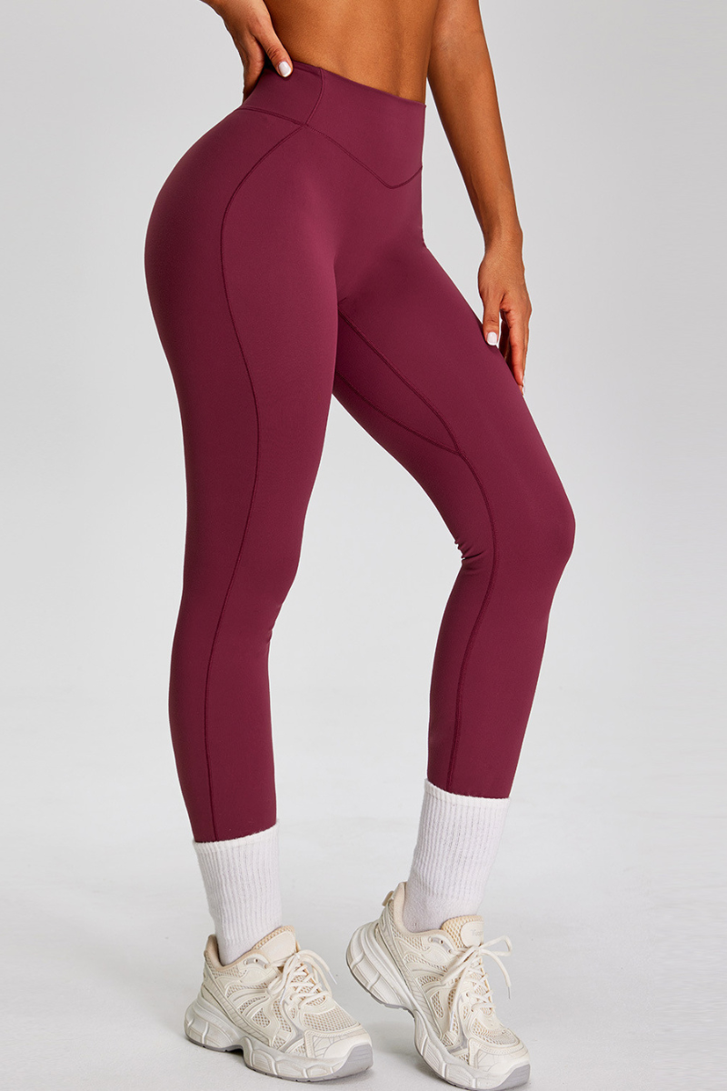 Women's Sports Naked-Feel High-Waisted Pleated Yoga Leggings
