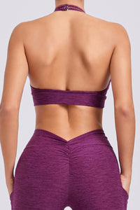 Women Adjustable Straps Hanging Neck Skinny Back Quick Dry Sports Fitness Running Yoga Bra
