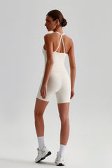 Women Solid Naked Sensation Yoga Set: High-Waisted Sculpting Shorts + Crisscross Back Support Bra