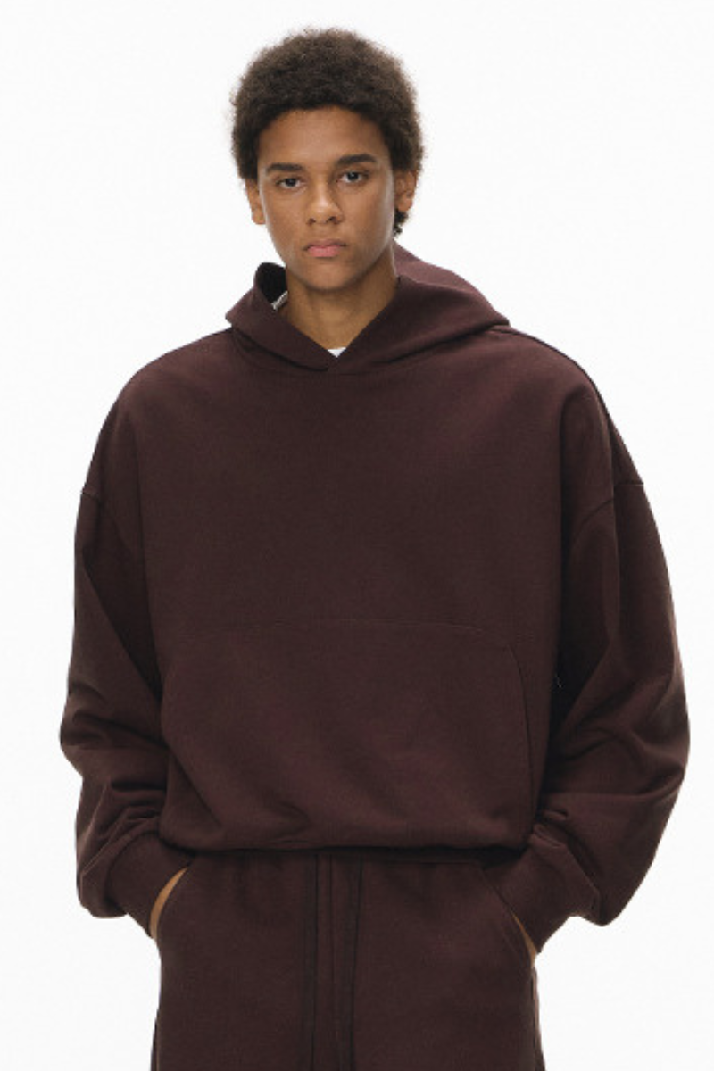 Men's  Fall 380G Heavyweight Cropped Drop Shoulder Hoodie