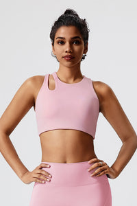 Women Eco-Friendly Recycled Fabric Outer Cross Back Hollow Sexy With Bra Pads Fitness Yoga Sports Bra
