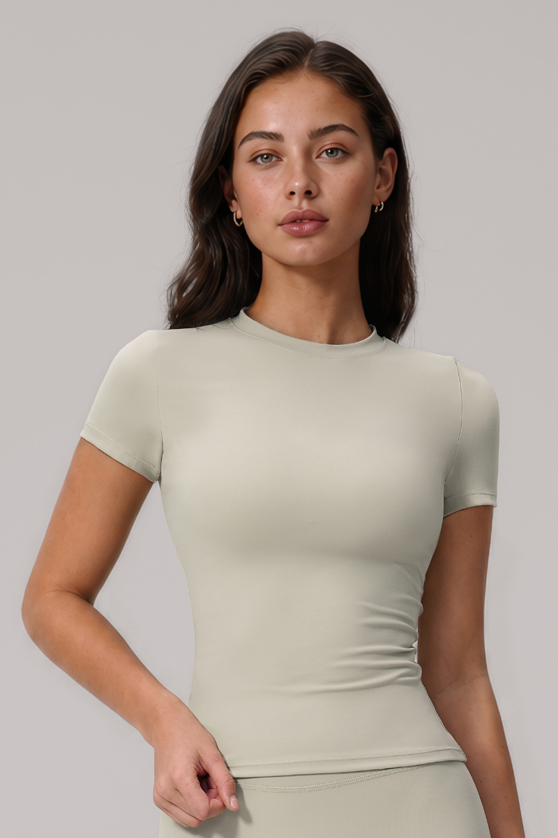 Women's Bare Feel Crew Neck Slim Fit Sports T-shirt